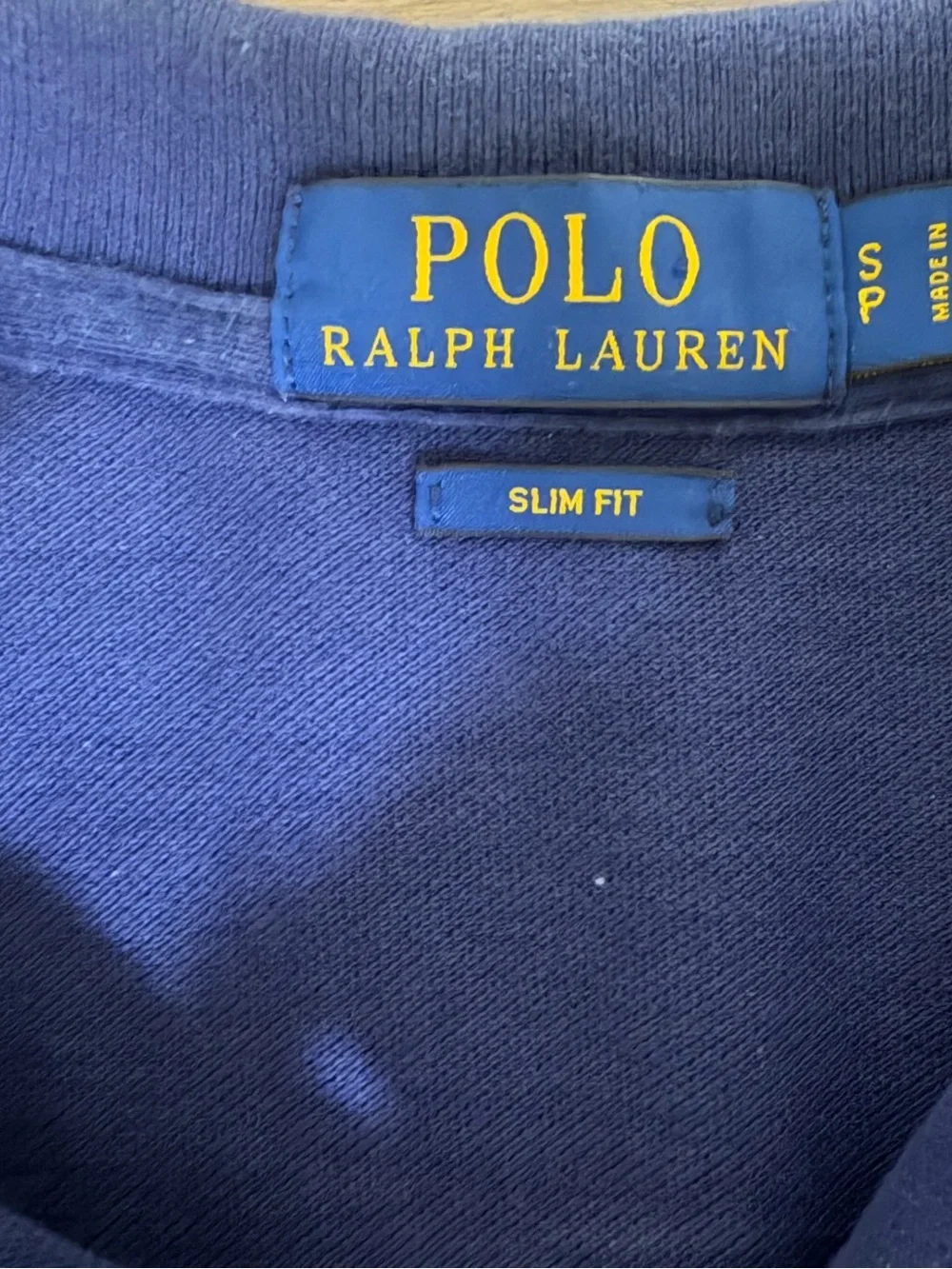 Ralph Lauren Men's Heathered Blue Polo with Yellow Logo